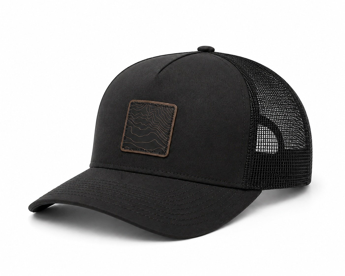 Signature Topo Ballcap, front, with engraved topo patch
