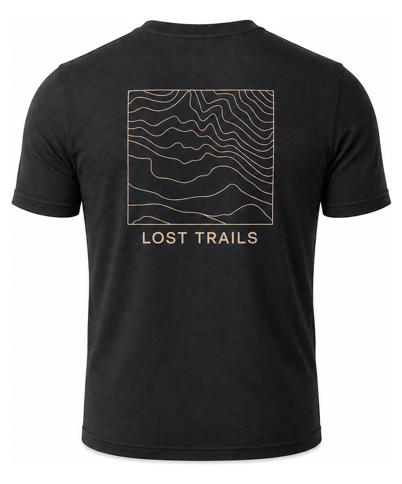 Signature Coordinates Tee, back, with topographic Lost Trails graphic